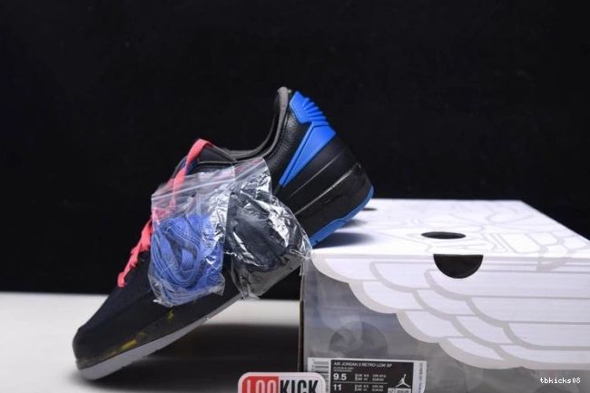 Rep TBkick Jordan 2 DJ4375-004 Black SP Off-White Retro Blue Low 0815